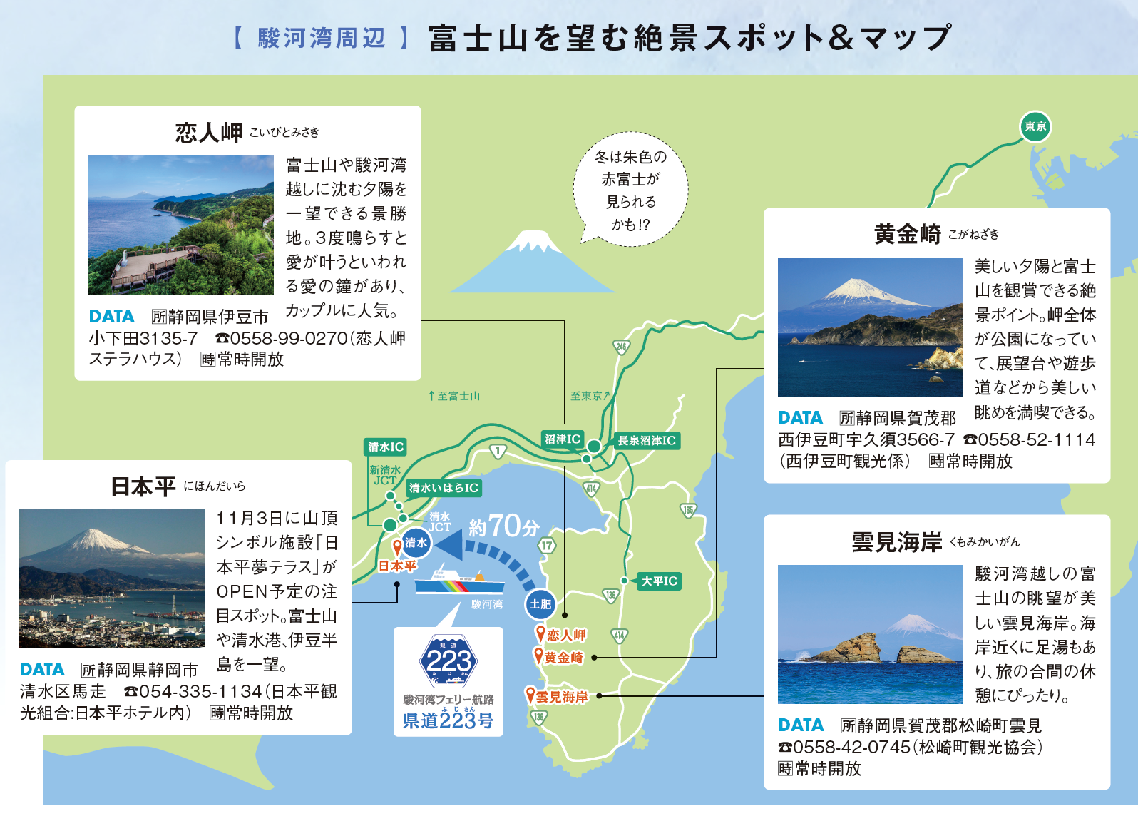 混雑なしの富士山絶景スポット、駿河湾フェリーで伊豆旅行へ